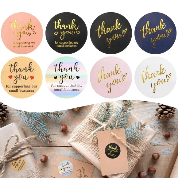 Package Thank You Stickers 1 Roll 500 Stickers - (RANDOM) - Picture 3 of 4